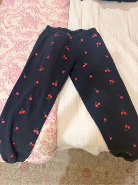 Women’s Navy Cherry Print Joggers